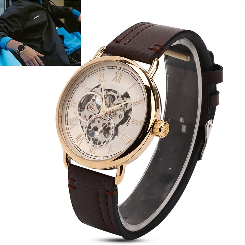 FORSINING Fashionable Wrist Watch Mechanical Semi Automatic Hollow Pattern Men's