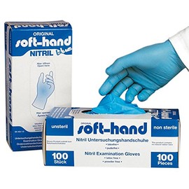 Soft-Hand H9 7003 Nitrile Gloves, Powder-Free, XL, Blue (Pack of 100)