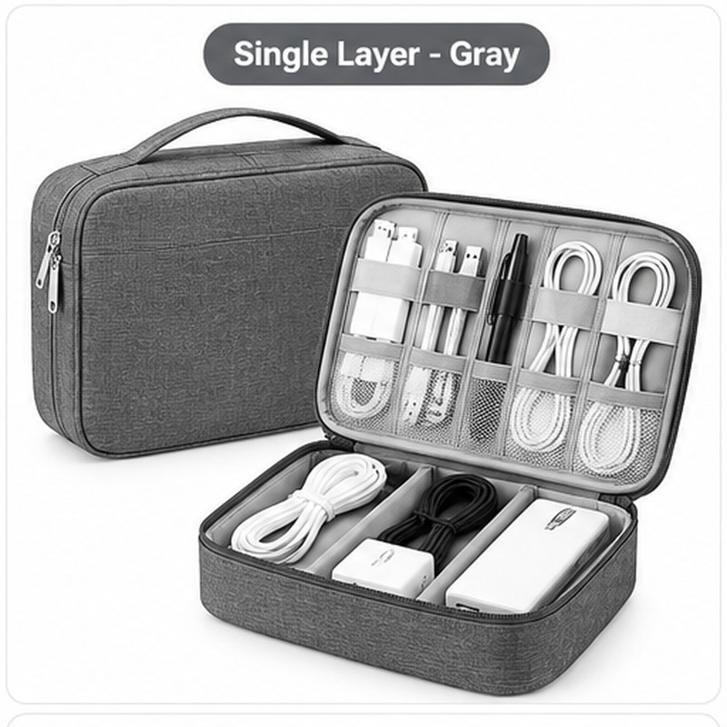 Travel Electronics Organizer Bag for Cables and Chargers – Waterproof