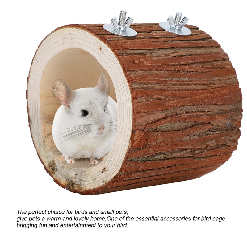 Bird Tree Hole Nest Small Pet Natural Wooden Toy Hideaway