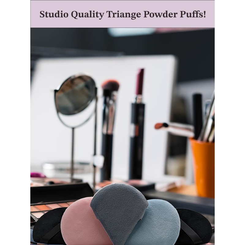 Velvet Duo Soft Reusable Triangle Makeup Powder Puffs 2pcs (Soft