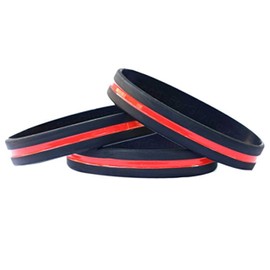Goods For Giving Thin Red Line Bracelet Firefighter Support · 1, 5, 10, 25, 50, 100 Packs