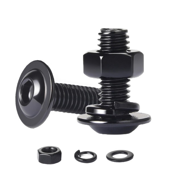 QANCEN 10 Pcs Flanged Button Head Socket Cap Screws M8x20mm,