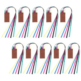 10 Pcs Bible Ribbons Set, Brown Bible Ribbons Bookmarks with 5 Tassel Colors, Artificial Leather Page Markers for Books, Bible Lovers, Teachers, Students, Christmas Gift （Brown）