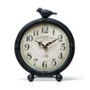 NIKKY HOME Vintage Table Clock with Bird, Metal Desk Clocks