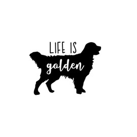 Life is Golden Dog Retriever MKR Decal Vinyl Sticker |Cars Trucks Vans Walls Laptop|Black|5.5 x 4.1 in|MKR1587