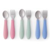 Elk and Friends Kids Silverware with Silicone Handle | Childrens