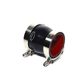 LTI Universal 4-Ply Reinforced High Performance 2.75"-3" ID Straight Reducer Silicone Hose Coupler + 304 Stainless Steel T Bolt Clamp (2.75"-3", BLACK)