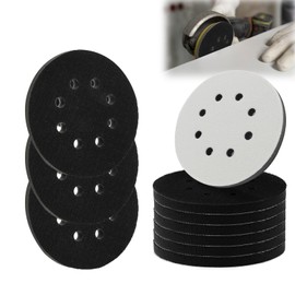 10 PCS Foam Sanding Pads, 5 Inch 8 Holes Orbital Sander Foam Pad, Sanding Pads for Orbital Sander, 8-Hole Design Prevents Dust Clogging, Suitable for Orbital Sanders