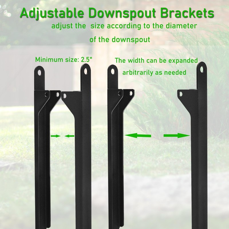 Wpbhk 2Pcs Rainwater Downspout Bracket, Adjustable Gutter Downspout Holder Stake,