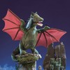 Folkmanis Winged Dragon Hand Puppet, Green, red, 1 ea