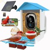 64GB Smart Bird Feeder with Camera Solar Powered, AI Identify 10K+ Bird Aves, 2K 3MP HD Live Video &Playback on Phone, 2.4G WiFi Birdhouse Camera Wireless Outdoor-Watching House (Light Blue)