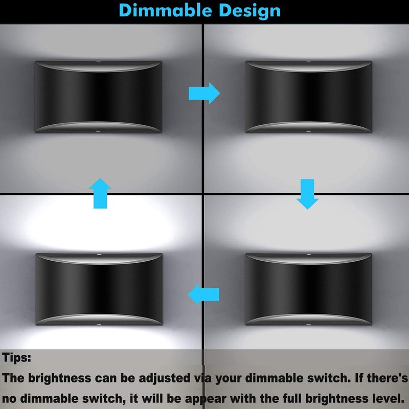 Lightess Modern Wall Sconces Indoor Wall Lamp Dimmable LED Up