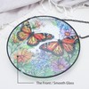 Butterfly Stained Glass Window Hanging, 7.87inch/20cm Flower Sun Catcher Indoor