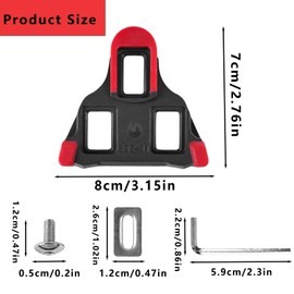 SPD-0° bicycle replacement shoe spikes, indoor bicycle anti-slip spikes, suitable for cycling shoes, anti-slip spikes, road cleats, with wrench, durable, non-slip, high performance, red