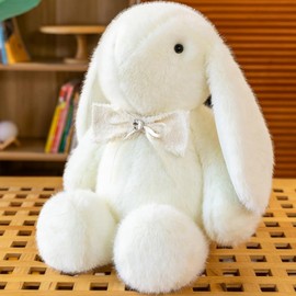 OUKEYI Plush Bunny,35cm cute rabbit plush toy,Huggable Rabbit Stuffed Animal for Boys and Girls,Great Gifts on Baby Shower,Birthday,Easter,Christmas (white)