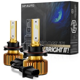 M-AUTO H13 LED Headlight Bulbs, Hi/Lo Beam 9008 LED Fog Lights Conversion Kit for Cars Trucks, Direct Installation, Pack of 2