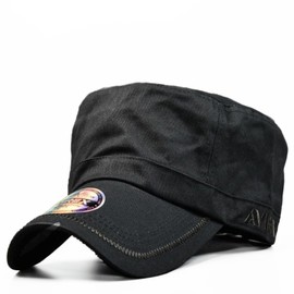 AVIREX 7992540 18490000 Genuine Work Cap, Hat, Men's, Large Size, Big, Big Hat, American Casual, 100% Cotton, 100% Cotton, [C] Black, 62.0 to 64.0 cm