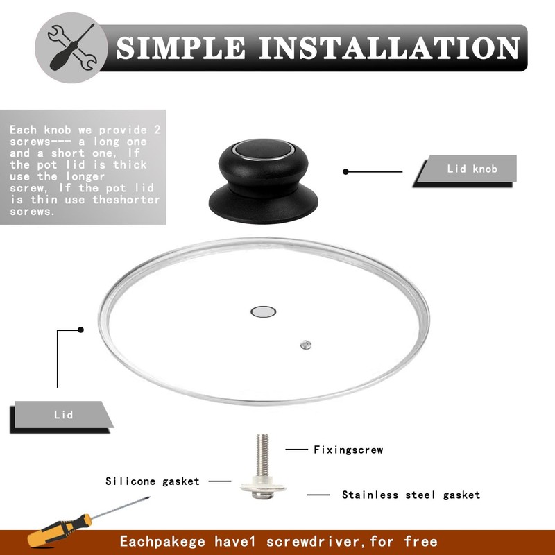 2 Pack Pot Lid Top Replacement Knob, Heat Resistant and
