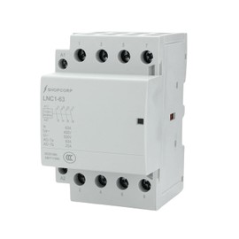 Shopcorp 4 Pole Contactor 120v Coil Normally Open (NO) 60 amp IEC 400V AC Contactor - 110/120VAC Coil, Motor Load 40a and Lighting Load 60A, Silent Operation with Mounting Base for DIN Rail