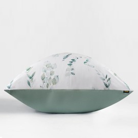 MILDLY Pillowcase 40 x 80 cm, Cotton, Pillowcases 2-Piece with Plant Pattern, Zip, Oeko-Tex Certified, Green (Katharina)