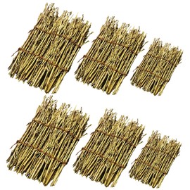 Mikinona 6pcs Bamboo Sushi Arrangement Table Trays for Eating Mini Fence Dining Table Decoration Dumpling Dishes Japanese Sushi Plates Sushi Dish Ornaments Ice Tray Sashimi Decor Bamboo Set