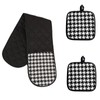 Oven Gloves, Double Oven Mitts Heat Resistan with 2pcs Pot