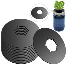 12PCS Kratky Lids Wide Mouth Hydroponic Cover Lids Kratky Mason Jar Lids Kratky Lid Insert Kratky Jar Cover Hydroponic Lids Kratky Hydroponics Supplies with Hole for Mason Jars Aerogardens Pods