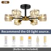 SHINELUX Modern Sputnik Chandelier, 6-Lights Crystal Semi Flush Mount Ceiling