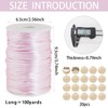 ZHFMLY 2mm ×300 Feets Pink Nylon Cord Satin Rattail Cord