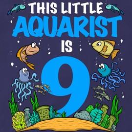 CafePress Aquarium 9 Birthday This Little Aquarist Bir Kitchen Apron with Pockets, Grilling Apron, Baking Apron