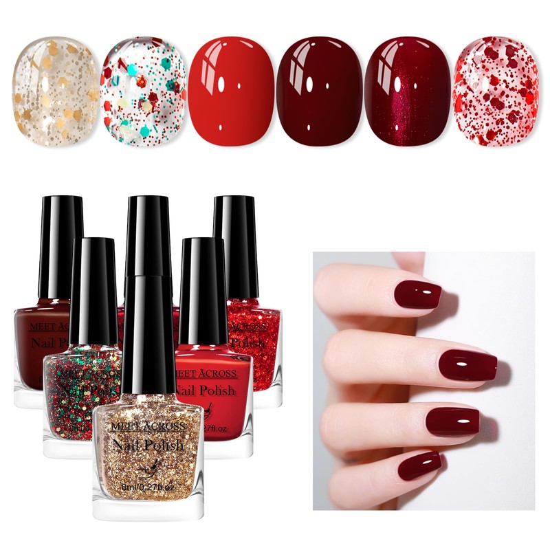 Jelly Nail Polish Set Dark Red Nail Polish Quick Air