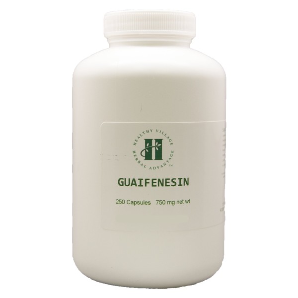 Guaifenesin Capsules 750 mg (250 Capsules) - Pure Guaifenesin No Fillers No Binders
