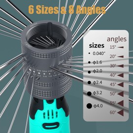 Cordless Tungsten Electrode Sharpener Grinder For TIG welding, 6 sizes&10 angles, Cordless TIG Welding Rotary Tool with 12V Battery, 10 Pro Diamond Wheels, 3 CNC Mandrels