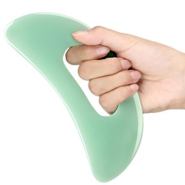 BBTO Gua Sha Massage Tool with Handle Resin Massage Tools Lymphatic Drainage Massager Body Shaping Gua Sha Tools for Full Body Men Women Birthday Festival Holiday Present (Light Green)