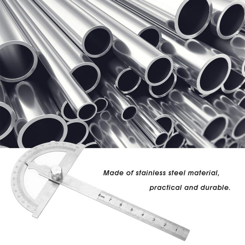 0-180 Degree Protractor Stainless Steel Rotary Protractor 0-15 cm Angle