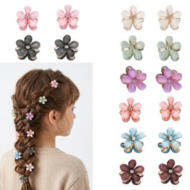 VitalBloom Hair Clips, Flower Bangs Clips, Mini Flowers, Set of 16, Cute Hair Ornaments, Hair Clips, Hair Clips, For Kids, Birthdays, Graduations, School Entrance Ceremonies, Weddings (16 Pieces of 8