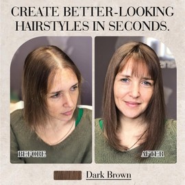 S-noilite Hair Toppers for Women Real Human Hair, 100% Human Hair Toppers with Bangs for Thin Hair,3.5"*4.7" Handmade Nature-mimicking Scalp Base 10” Dark Brown