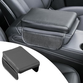 Seiwa Armrest, Cushion, Storage, Armrest Box, Side Pocket, M WA165, Punching Leather Style, Universal Type, Height Adjustment, Easy Installation, Just Wrap Around Genuine Armrests, Smartphone Storage,