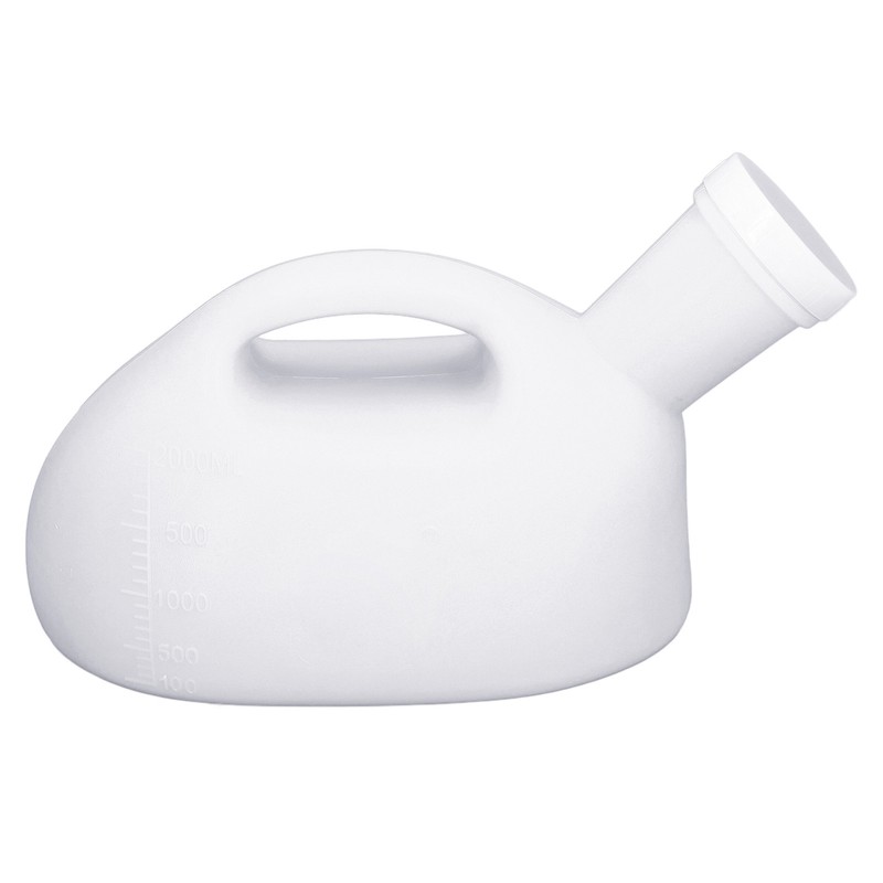 Male Urine Bottle 2000ml Ergonomic Large Opening Strong Plastic Large