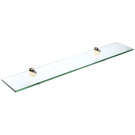 Spancraft Glass Peacock Glass Shelf, Brass, 6 x 21
