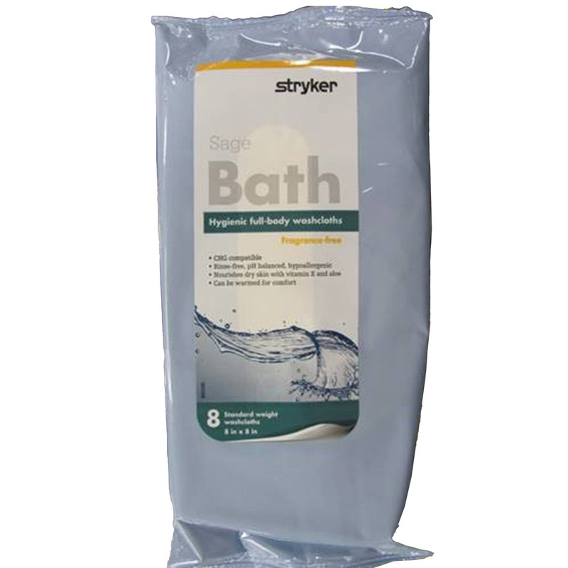 Sage Bath 7989 Pack of 8 Cleansing Washcloths Fragrance &