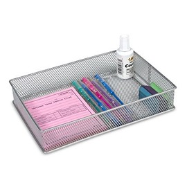 YBM HOME 1590 Mesh Shelf Organizer Bins Silver, 6x9
