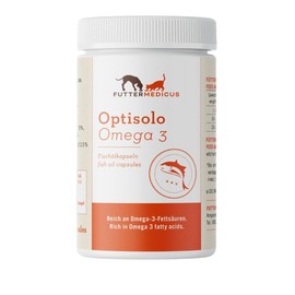 Futtermedicus Optisolo Omega 3 Fischölkapseln | 220 Stück | Futterzusatz für Hunde und Katzen | Zur täglichen Versorgung mit Omega-3-Fettsäuren | für Leber, Nieren, Haut & Fell