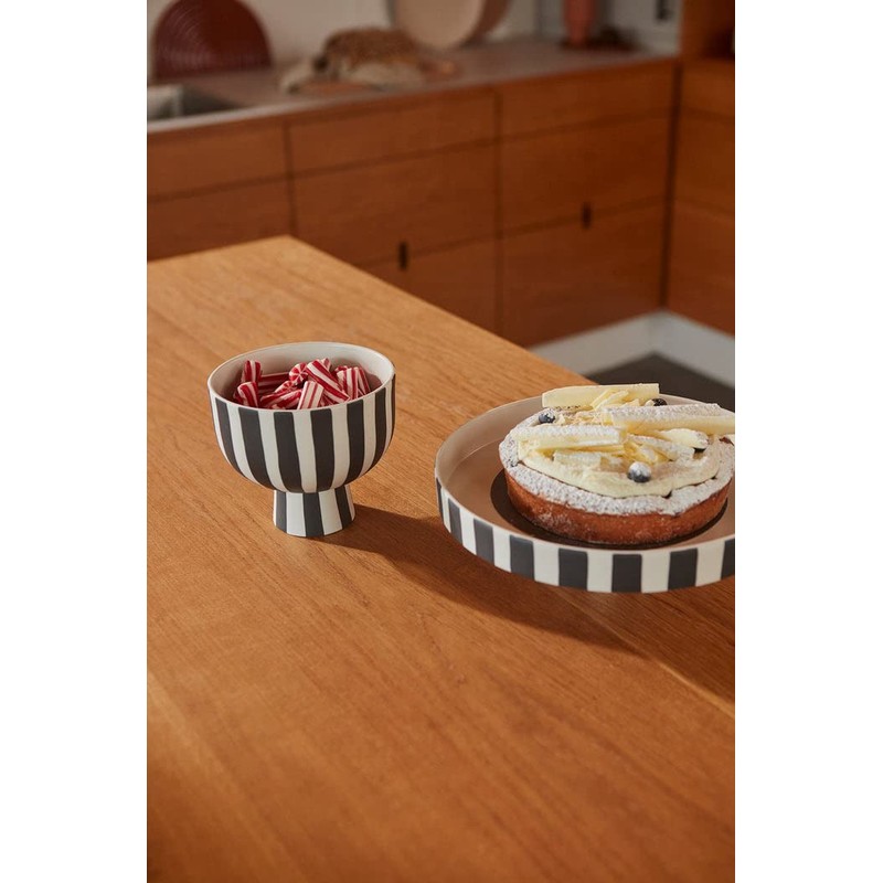 OYOY Toppu Bowl - White Stoneware Bowl in Scandinavian Design,