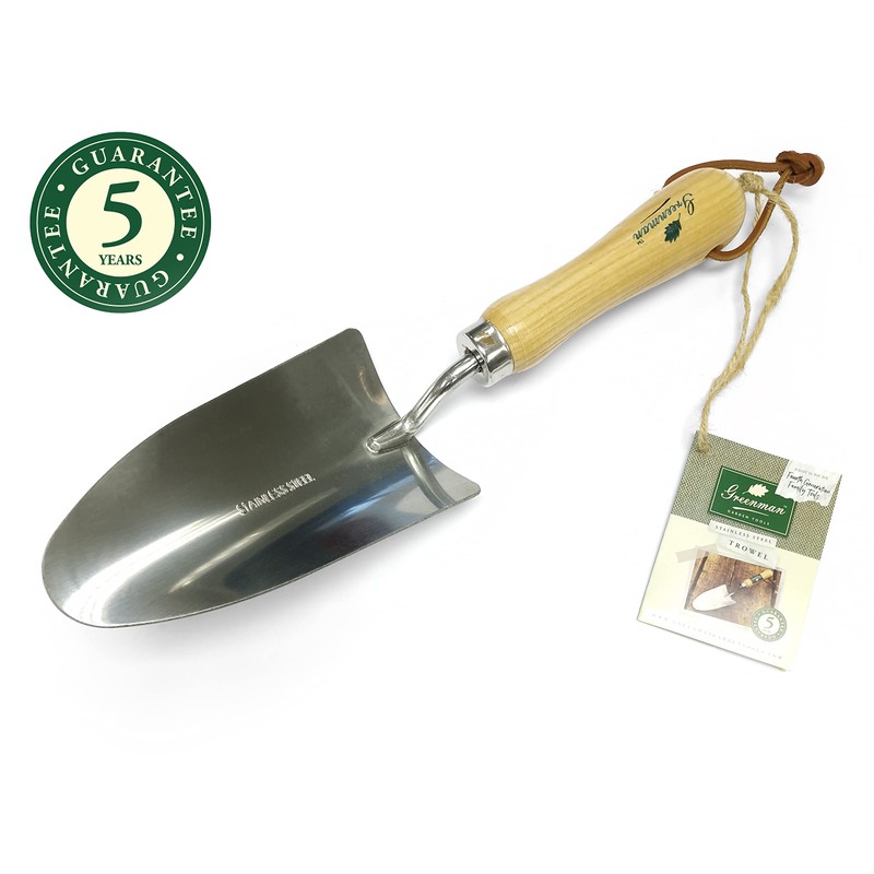 Greenman Stainless Steel Hand Trowel Ash Handled