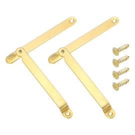 sourcing map 2Pcs 7.09"x0.43" Folding Support Lid Hinges, Right Side Lift Up Lid Stay Hinge, 180 Degree Rotatable Metal Retro Hinges with Screws for Wooden Case Box Display Trunk Chest, Copper