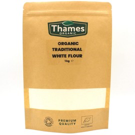 Traditional Organic White Flour-Certified Organic, Non-GMO, Vegan, No Additives, No Preservatives, Resealable Bag by Thames Organic 500g