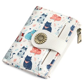 SENDEFN Small Wallet Women RFID Blocking Bifold Card Holder Compact Vegan Leather Wallets with 3 ID Windows