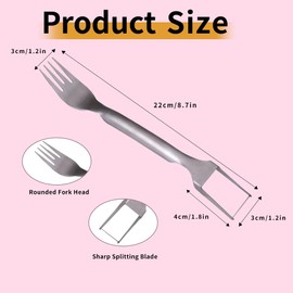 Watermelon Fork Slicer Cutter, Stainless Steel 2-in-1, Portable Watermelon Fork Watermelon Cutter Slicer Tool Fruit Forks Slicer for Home Party Camping Kitchen Gadget